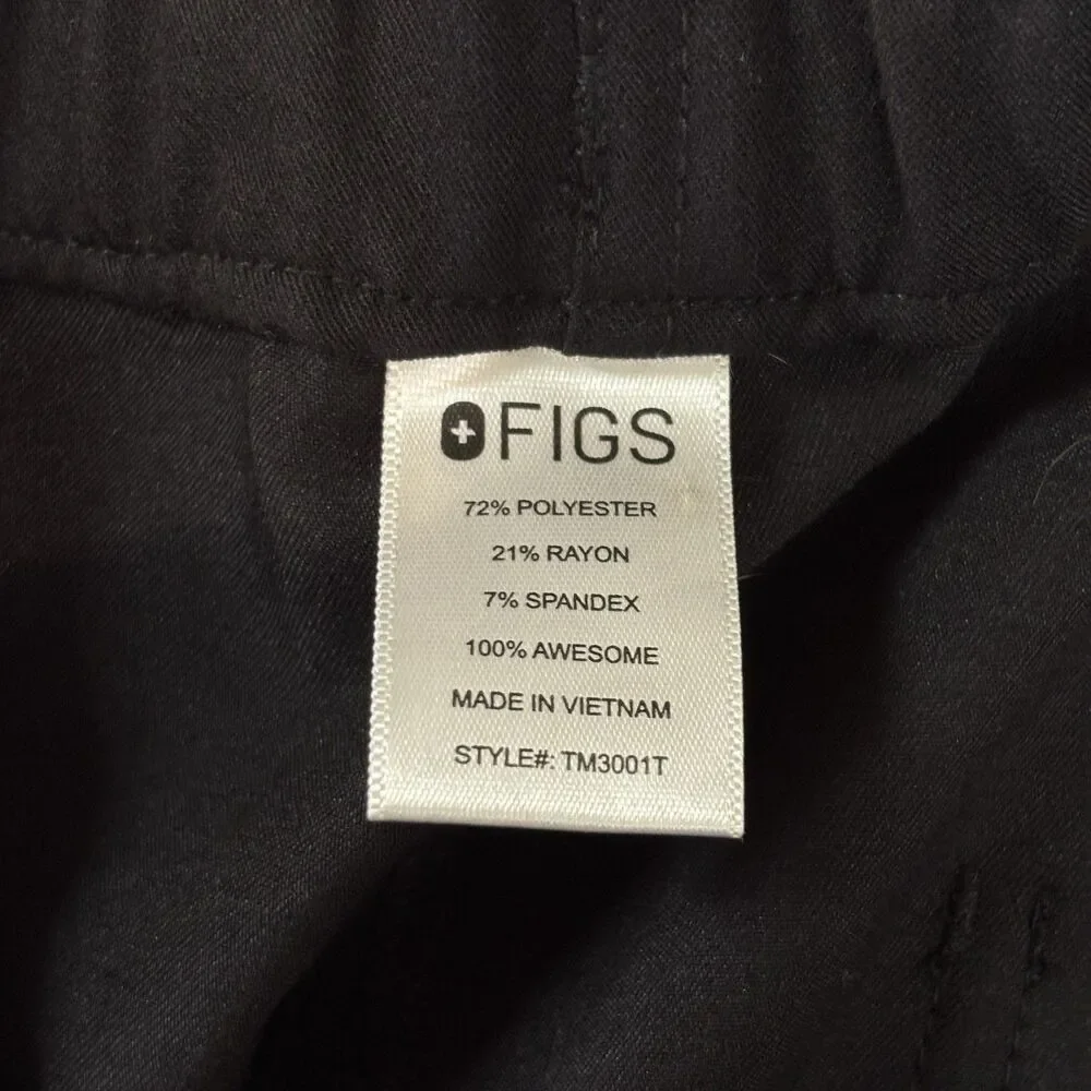 FIGS Technical Collection Cairo Cargo Pants Mens Large Tall Black Scrub Workwear